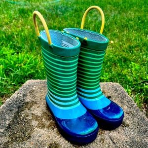 Cat & Jack striped toddler rain boots